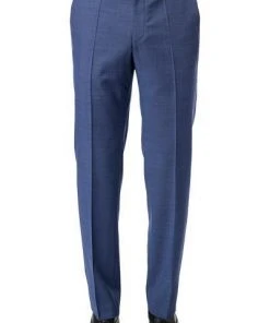 DIGEL Hose Modern Fit Per 99653/116062/26 Hose Per, Schurwolle Super110, Mittelblau meliert, Blau