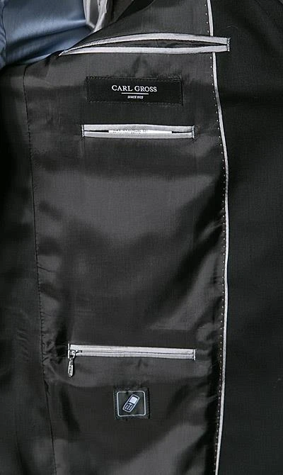 Carl Gross Anzug 57/0039/1751+1075/90 Regular Fit, Schurwolle, Schwarz 7 Carl Gross Anzug 57/0039/1751+1075/90 Regular Fit, Schurwolle, Schwarz – Bild 5