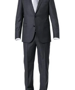 EDUARD DRESSLER Anzug 00510/6B01+3B25/28 Shaped Fit, Schurwolle Super140, Graphit meliert, Graphit