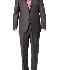 EDUARD DRESSLER Anzug 00510/6B01+3B25/84 Shaped Fit, Schurwolle Super140, Braun meliert, Braun