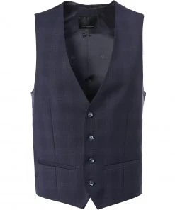 ROY ROBSON Weste 5022/21/719 Slim Fit, Schurwolle Super110 REDA, Dunkelblau kariert, Nachtblau