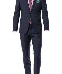 ROY ROBSON Anzug 5022/2062+0240/719 Slim Fit, Schurwolle Super110 REDA, Dunkelblau kariert, Nachtblau
