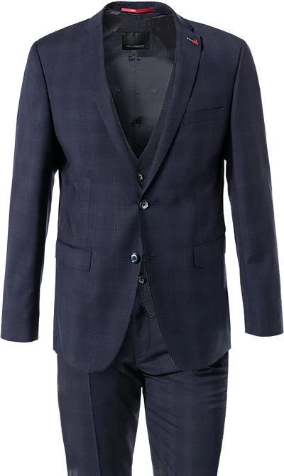 ROY ROBSON Anzug 5022/2062+0240+21/719 Anzug mit Weste, Slim Fit, Schurwolle Super110 REDA, Dunkelblau kariert, Nachtblau 4 ROY ROBSON Anzug 5022/2062+0240+21/719 Anzug mit Weste, Slim Fit, Schurwolle Super110 REDA, Dunkelblau kariert, Nachtblau – Bild 2