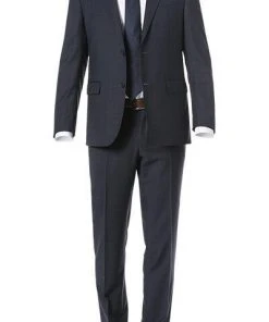 Carl Gross Anzug 60/053N3/323022+332023/63 Modern Fit, Schurwolle Super110 REDA, Dunkelblau kariert, Nachtblau