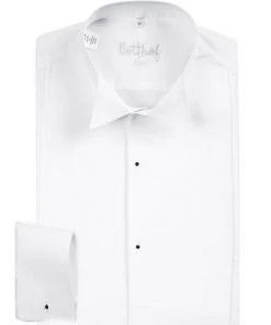 Botthof Frackhemd Slim Kläppchen 80-85-102/10 Slim Fit, Baumwolle, Weiß