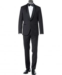 BOSS Smoking 50379909+50379911/001 Smoking Jefron-Ledan, Regular Fit, Schurwolle Super120, Schwarz, Black