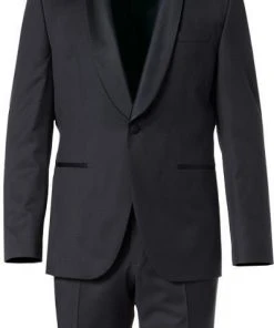 BOSS Smoking 50379909+50379911/001 Smoking Jefron-Ledan, Regular Fit, Schurwolle Super120, Schwarz, Black -Anzüge & Westen Verkäufe 285001 norm2