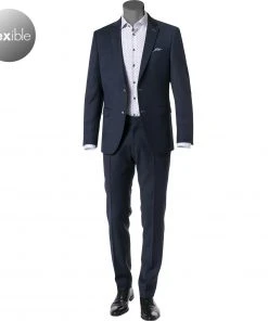 bugatti Anzug Fit Flexcity 793400+788500/99710/380 Modern Fit, Schurwoll-Stretch Flexcity, Dunkelblau meliert, Marine
