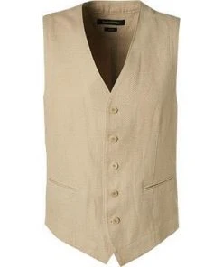 Marc O'Polo Weste 823 0175 81008/705 Slim Fit, Baumwolle-Leinen, Beige, Sand