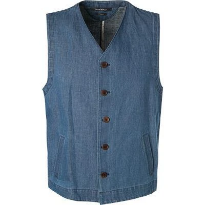 Marc O'Polo Weste 823 0172 81010/856 Shaped Fit, Baumwolle-Leinen, Blau, Jeansblau 3 Marc O'Polo Weste 823 0172 81010/856 Shaped Fit, Baumwolle-Leinen, Blau, Jeansblau
