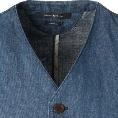 Marc O'Polo Weste 823 0172 81010/856 Shaped Fit, Baumwolle-Leinen, Blau, Jeansblau 5 Marc O'Polo Weste 823 0172 81010/856 Shaped Fit, Baumwolle-Leinen, Blau, Jeansblau – Bild 3