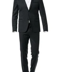 HUGO Anzug Alister/Henford 50375345+50375354/001 Anzug Alister-Henford, Extra Slim Fit, Schurwolle, Schwarz , Schwarz