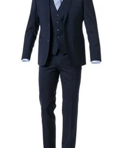ROY ROBSON Anzug 5070-3902+0340+30/017 Anzug mit Weste, Regular Fit, Schurwolle, Marine, Mittelblau