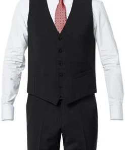 DIGEL Anzug 99832/120033+116062+160008/10 Anzug mit Weste, Modern Fit, Schurwolle Super100 Marzotto, Schwarz -Anzüge & Westen Verkäufe 296843 norm2