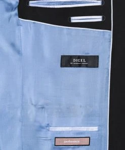 DIGEL Anzug 99832/120033+116062+160008/10 Anzug mit Weste, Modern Fit, Schurwolle Super100 Marzotto, Schwarz -Anzüge & Westen Verkäufe 296843 norm5