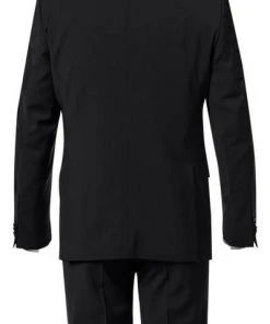 DIGEL Anzug 99832/120033+116062+160008/10 Anzug mit Weste, Modern Fit, Schurwolle Super100 Marzotto, Schwarz -Anzüge & Westen Verkäufe 296843 norm6