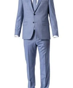 DIGEL Anzug Modern Fit 99653/120033+116062/28 Schurwolle Super110 REDA, Blau meliert, Hellblau