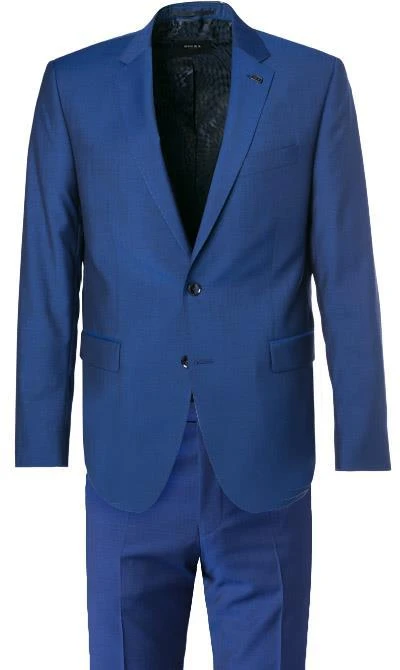 DIGEL Anzug Slim Fit 99832/128001+110030/28 Schurwolle Super100, Royalblau meliert, Blau 4 DIGEL Anzug Slim Fit 99832/128001+110030/28 Schurwolle Super100, Royalblau meliert, Blau – Bild 2