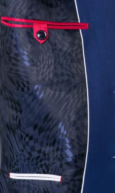 DIGEL Anzug Slim Fit 99832/128001+110030/28 Schurwolle Super100, Royalblau meliert, Blau 7 DIGEL Anzug Slim Fit 99832/128001+110030/28 Schurwolle Super100, Royalblau meliert, Blau – Bild 5