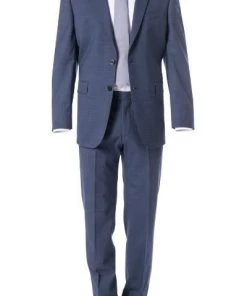 DIGEL Anzug Comfort Fit 99601/121016+111066/24 Schurwoll-Stretch, Blau meliert, Blau