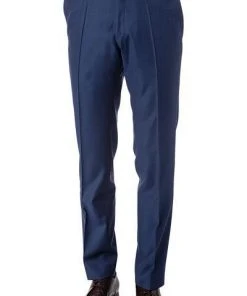 Carl Gross Hose Flann 70-061S/338333/63 Sharp Fit, Schurwolle, Blau meliert, Dunkelblau