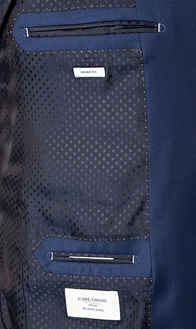 Carl Gross Anzug 70-061S0/325012+338333/63 Sharp Fit, Schurwolle, Saphirblau meliert, Dunkelblau 8 Carl Gross Anzug 70-061S0/325012+338333/63 Sharp Fit, Schurwolle, Saphirblau meliert, Dunkelblau – Bild 6