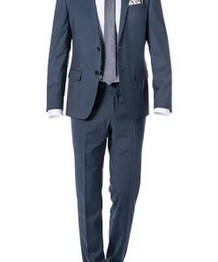 Daniel Hechter Anzug 40202+40252/100110/670 Modern Fit, Schurwolle klimaregulierend, Indigo meliert, Nachtblau