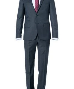 KARL LAGERFELD Anzug 155200+255001/10/500094/690 Schurwolle, Dunkelblau meliert, Blau-grau