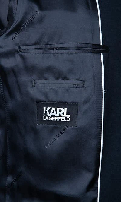 KARL LAGERFELD Anzug 155200+255001/10/500099/690 Schurwoll-Stretch, Nachtblau, Marine 7 KARL LAGERFELD Anzug 155200+255001/10/500099/690 Schurwoll-Stretch, Nachtblau, Marine – Bild 5