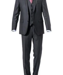 Carl Gross Anzug 70-060N0/323022+332023+343113/82 Anzug mit Weste, Modern Fit, Schurwolle, Dunkelgrau, Anthrazit