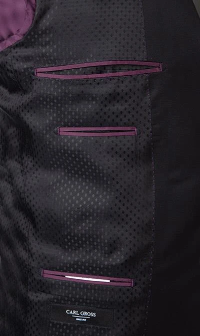 Carl Gross Anzug 70-060N0/323022+332023/90 Modern Fit, Schurwolle, Schwarz 7 Carl Gross Anzug 70-060N0/323022+332023/90 Modern Fit, Schurwolle, Schwarz – Bild 5