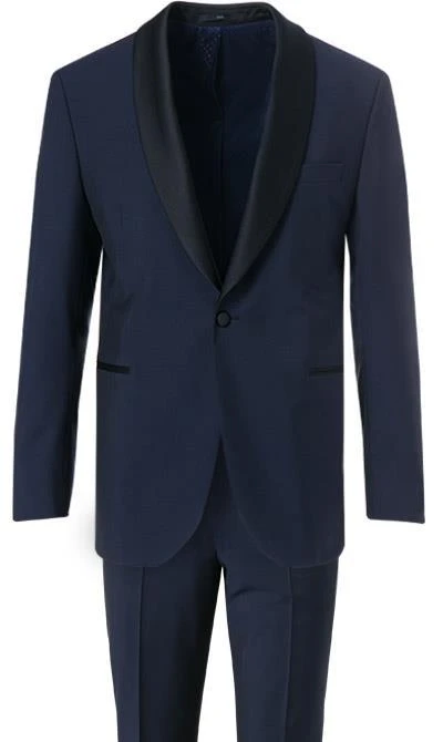 EDUARD DRESSLER Smoking 00225/6B11+3B45/46 Shaped Fit, Wolle-Mohair, Nachtblau, Marine 4 EDUARD DRESSLER Smoking 00225/6B11+3B45/46 Shaped Fit, Wolle-Mohair, Nachtblau, Marine – Bild 2