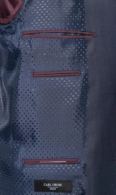 Carl Gross Anzug 70-060N0/323022+332023/61 Modern Fit, Schurwolle, Blau, Stahlblau 8 Carl Gross Anzug 70-060N0/323022+332023/61 Modern Fit, Schurwolle, Blau, Stahlblau – Bild 6
