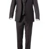 Carl Gross Anzug 70-060N0/323022+332023+343113/72 Anzug mit Weste, Modern Fit, Schurwolle, Dunkelbraun, Braun
