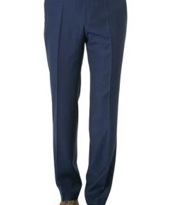 BOSS Hose Lenon 50410140/420 Regular Fit, Schurwolle, Mittelblau meliert, Blau