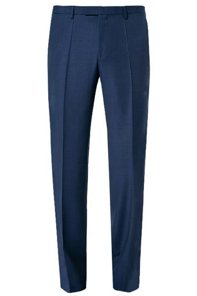 BOSS Hose Lenon 50410140/420 Regular Fit, Schurwolle, Mittelblau meliert, Blau 4 BOSS Hose Lenon 50410140/420 Regular Fit, Schurwolle, Mittelblau meliert, Blau – Bild 2