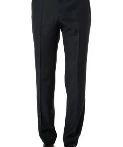 BOSS Hose Lenon 50410140/402 Regular Fit, Schurwolle, Dunkelblau meliert, Dunkelblau