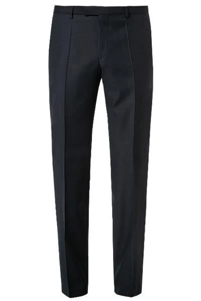 BOSS Hose Lenon 50410140/402 Regular Fit, Schurwolle, Dunkelblau meliert, Dunkelblau 4 BOSS Hose Lenon 50410140/402 Regular Fit, Schurwolle, Dunkelblau meliert, Dunkelblau – Bild 2