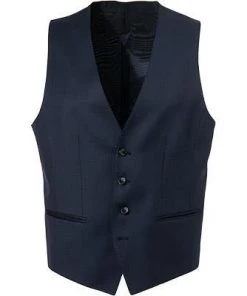 BOSS Weste Huge 50409255/480 Schurwolle REDA, Dunkelblau, Blau