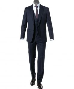 BOSS Anzug Huge/Lenon 50408828+9254+9255/480 Anzug Huge-Lenon , Slim Fit, Schurwolle REDA, Dunkelblau, Blau