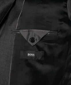 BOSS Anzug Jeckson/Genius 50409253+50408837/021 Anzug Jeckson-Genius, Slim Fit, Schurwolle REDA, Anthrazit meliert, Dunkelgrau -Anzüge & Westen Verkäufe 316319 norm5