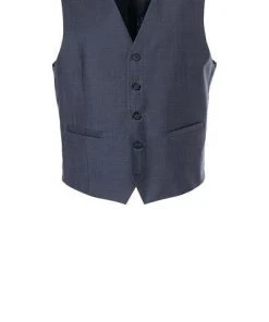 Carl Gross Anzug 70-060N0/323022+332023+343113/61 Anzug mit Weste, Modern Fit, Schurwolle, Dunkelblau meliert, Stahlblau -Anzüge & Westen Verkäufe 319788 norm4