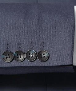 Carl Gross Anzug 70-060N0/323022+332023+343113/61 Anzug mit Weste, Modern Fit, Schurwolle, Dunkelblau meliert, Stahlblau -Anzüge & Westen Verkäufe 319788 norm5