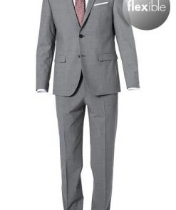 Pierre Cardin Anzug 52261+72240/850/55821/2600 Regular Fit, Schurwoll-Stretch Futureflex, Grau meliert, Grau
