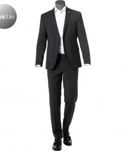 Pierre Cardin Anzug 52261+72240/850/55811/2000 Regular Fit, Schurwoll-Stretch Futureflex, Schwarz meliert, Schwarz