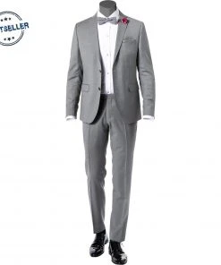 CG Anzug 80-140S0/424002+430013/81 Slim Fit, Schurwolle, Hellgrau meliert, Hellgrau