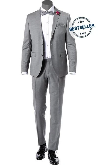 CG Anzug 80-140S0/424002+430013/81 Slim Fit, Schurwolle, Hellgrau meliert, Hellgrau 4 CG Anzug 80-140S0/424002+430013/81 Slim Fit, Schurwolle, Hellgrau meliert, Hellgrau – Bild 2