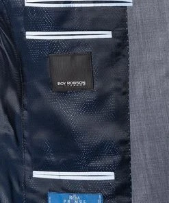 ROY ROBSON Anzug 050011215200+1267500/A420 Regular Fit, Schurwolle Super140 REDA, Graublau meliert, Mittelblau -Anzüge & Westen Verkäufe 324157 norm5