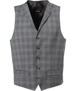 ROY ROBSON Weste S05050211737300/H050 Schurwolle Super100, Anthrazit kariert, Pastellgrau