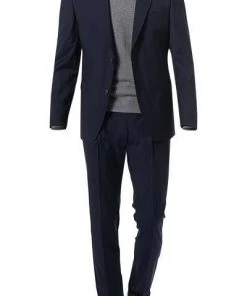 Strellson Anzug Cerf-Mandor 30016214/402 Extra Slim Fit, Schurwolle Super100, Dunkelblau gestreift , Marineblau